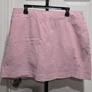 Vineyard Vines Pink and White Stripe A-Line Skort Size 16